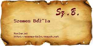 Szemes Béla névjegykártya