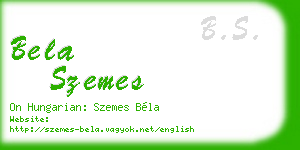 bela szemes business card