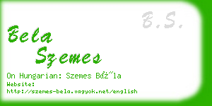 bela szemes business card